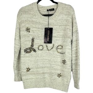 Interdee Love Stub Long Sleeve Cream Small Sweater